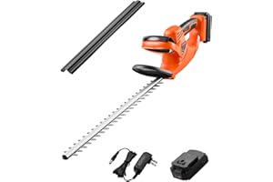 VEVOR Taille-haie Électrique sans Fil 20 V Batterie 2 A avec Lame à Double Action 510 mm, Conception Sécurisée, Légère, Ergonomique, pour Entretien des Branches Basses, Taillage Arbustes de Jardin