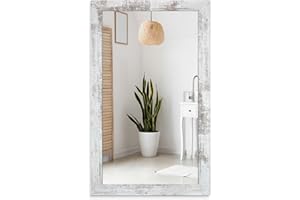 ‎RAMIX Spiegel Mit 32 Größen 50/40, 40/50cm, Rahmen in 11 Farben, Handgefertigte Breiter Fester Rahmenleiste 60x20mm - Shabby