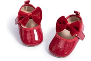 CENCIRILY Baby Girl Mary Jane Shoes Anti-Slip First Walking Bowknot Soft Sole Princess Wedding Dress Flats for 0-18 Month