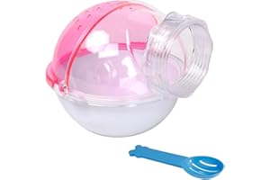DIIWMME Ensemble de salle de bain transparent pour hamster avec pelle à sable lavable - Accessoires pour cage de cochon d'Inde, hamster nain, gerbille (style 1)