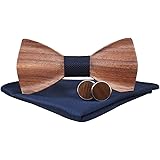 Mr.Van Papillon Legno Uomo Set di Papillon Fatto a Mano, Misura Regolabile(24-48cm), Stile Classico, Scatola di Legno (Inclus