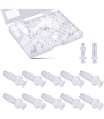 ANPTGHT Lot De 3 Raccords Cannelés En Plastique De 6,35 Mm Pour Aquarium, Carburant, Gaz, Liquide, Air Avec Rondelles Métalliques