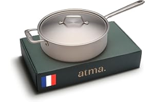 Atma - Sauteuse Inox 26 cm avec Couvercle - Inox 3 Plis - Compatible Tous Feux Dont Induction & Four - Pour Mijoter, Sauter et Frire - Non Toxique, Sans PFAS - Fabriquée en France, Garantie à Vie
