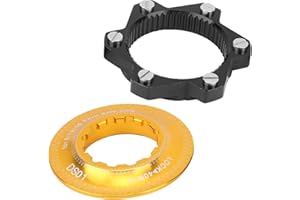 KEENSO Bike Center Lock, Adattatore Center Lock 6 Bulloni Sede di conversione del rotore del Freno a Disco Centrale per Mountain Bike da Bicicletta(Oro Nero)