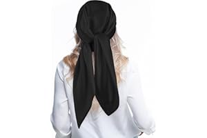 Andibro 35" Large Square Satin Head Scarf, Silk Shiny Solid Color Head Scarves Sleeping Head Wraps for Women Hair Bandana