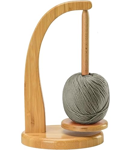 TMZELOA Wollabwickler Bambus - Drehbarer Garnhalter Mit Kugellager