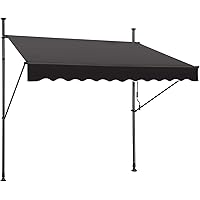 UISEBRT Klemmmarkise mit kurbel 150cm breit - Balkonmarkise ohne Bohren Verstellbar, UV-Schutz, Sonnenschutz, Wetterfest…