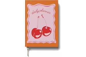 Yop & Tom Undated Daily Planner (A5) - Productivity Planner - Weekly and Daily Organizer with Time Slots - Cherries