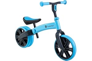Y-VOLUTION Yvolution Y Velo Junior Toddler Balance Bike | 9 Inch Wheel No-Pedal Training Bike for Kids, Early Learning Bicycle with 3 Adjustable Wheels, Outdoor Gift for Age 18 Months 2 3 4 5 Year Old Boy Girl