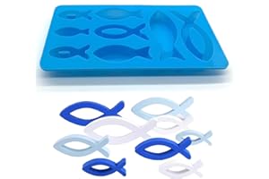 FIVEMILEBRO Silikonform, Fisch-Silikonformen, silikonformen epoxidharz, Seifenform, für Schokolade, Eis, Kuchen, Pudding, Seife, Taufe Konfirmation Deko