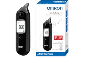 OMRON Gentle Temp 533 Infraröd örontermometer för spädbarn, barn och vuxna | Digital örontermometer med snabb mätning på 1 sekund och design utan sondskydd