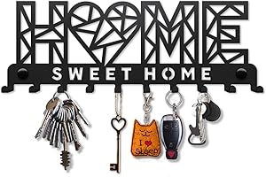 SirHoldeer Porta Chiavi da Muro per Casa Moderno, Portachiavi da Parete Home Sweet Home, Appendichiavi da Muro Ingresso, Appendiabiti da Parete Design, Attaccapanni da Muro, Idee Regalo per la Casa
