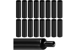 LIBAIDZ 4:1 Guaina Termorestringente,Termorestringente per Cavi Elettrici,Guaine Termorestringenti,Tubo Termoretrattile con Adesivo,per Collegamento dei Cavi Elettrici,12.5cm*16pcs,2m di Lunghezza(Ø8mm,Nero)
