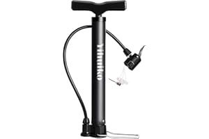 YIHUIKO High Pressure Bike Floor Pump, Portable Bicycle Pump, Bicycle Air Pump 120PSI with Presta &Schrader Valves, Bike Pump with Ball Pump Needle, inflatable toys Nozzles for Bike Basketball