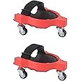 aleawol 2 Pcs Rolling Knee Pads with Wheels 360 Degree Turn, Heavy-Duty Knee Blades Rolling Creeper, Flexible Gliding Knees Protection Sponge Pads with Adjustable Straps for Construction Working