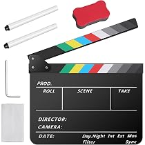 Clap De Cinéma Professionnel Avec Kit Marqueur - Planche 26.5x30 Cm, Pour Tournage, Décoration Studio