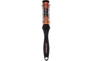 Denman (X-Small) Thermo Ceramic Hourglass Hot Curl Brush - Hair Curling Brush for Blow-Drying, Straightening, Defined Curls, Volume & Root-Lift - Orange & Black, (DHH1EORG)