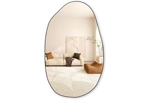 GOQELK Asymmetric Black Mirror- Irregular Wall Mirror, Black Bathroom Mirror, Large Mirror, Decorative For Living Room, Bathroom, Bedroom, Entryway Wall Decor 85 X 52 Cm