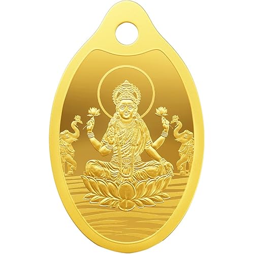 MMTC PAMP 24K 999.9 Purest Goddess Lakshmi Gold Pendant, 2 Gram gold bar & coin, LBMA Certified
