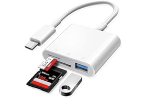 KITBOX Lector Tarjetas SD USB C 3 en 1 Adaptador USB C a Lector de Tarjetas SD Micro SD Card Reader & Adaptador USB-C a USB 3.0 para MacBook,Mac,Galaxy S21,iPad,Portátil,Tablet,Teléfono,U-Disk,Cámara etc