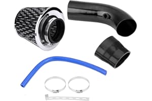 AKOZON 76mm Kit De Tuyau De Tuyau D'induction En Alu um Filtre Universel De Voiture D'admission D'air Froide De 3 Pouces(Noir) air intake