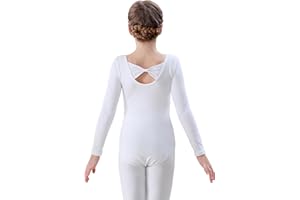 FONLAM Justaucorps Gymnastique Fille Justaucorps Ballet Danse Manches Longues Vêtements Ballet Fille Coton