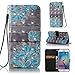 Produktbild Fanryn Samsung Galaxy S6 edge Wallet Tasche Brieftasche Schutzhülle ,Gemaltes Muster Design Hochwertige PU Leder Folio Tasche Case Hülle im Bookstyle mit Standfunktion Kredit Kartenfächer (Blaue Blume)