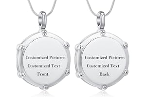 MINICREMATION Music Drum Cremation Jewelry for Ashes Rockers Jazz Band Drum Urn Necklace Ashes Holder Stainless Steel Keepsake Pendant Necklace, Metal, not