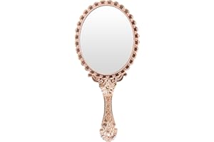 Anseom Specchio portatile vintage, specchio antico, specchio per trucco, specchio magico da viaggio, specchio da viaggio, specchio da tenere in mano con manico, per donne e ragazze, per saloni di