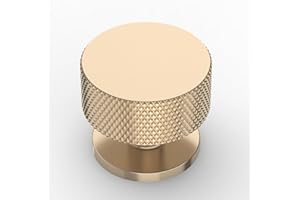 9BUILD 10 Pack Gold Cabinet Knobs Single Hole Knurled Handles Drawer & Cupboard Knobs UK0045