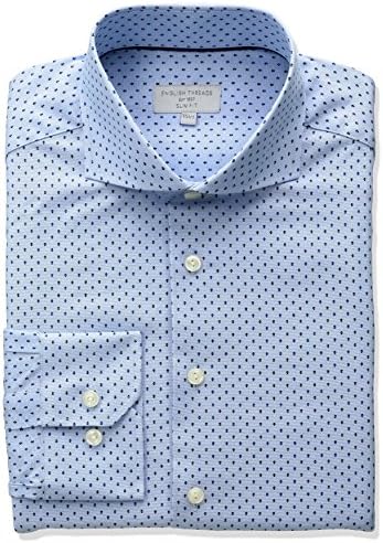 English Threads Men's Slim Fit Arrow Dress Shirt, Blue, 14.5" Neck 32-33" Sleeve