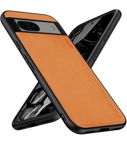 X-level Lederhülle Für Google Pixel 8 – Dünn, Stoßfest, Mit TPU-Rahmen, In Schwarz