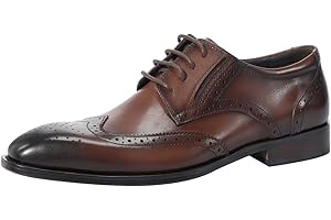 YFFUSHI Herren Schnürhalbschuhe aus Echter Rindsleder Klassischer Businessschuhe Derby Oxfords Lederschuhe