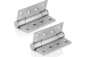 MidGard Bisagra para puerta de 4 pulgadas con rodamiento de bolas, cierre automático, bisagra de acero inoxidable, 2 unidades, incluye tornillos