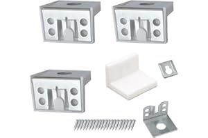 QILEMI Staffe di Fissaggio per Superiore da Cucina 4 PCS Raccordo per Sospensione a Parete 5 x 4.6 x 3.5 cm Supporto per Armadi e Pensili Tappo di Copertura Attaccaglie per Pensili Adatto Armadi e Mobili