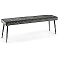 Julian Bowen Luxe Low Bench , Grey,Height: 47, Width: 140, Depth: 37cm