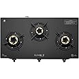 BLOWHOT 3 Tornado Burner Auto Ignition Gas Stove, Toughened Glass, Black Powder Coated Body, 1 Year General Warranty By Blowhot - Opal 3 Auto (Burner, Gas Valve and Glass -2 Years)