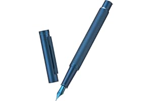 EROFA Stylo Plume Hongdian Stylo Plume Fine Forêt Bleu Foncé, Design Classique avec Convertisseur et Coffret Stylo Métal