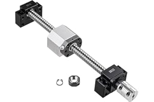 CNCMANS Vis à billes SFU1605, 1500 mm, en acier inoxydable, avec support final BK12 / BF12, boîtier d'écrou DSG16H et embrayage, pièces CNC pour entraînement linéaire X Y Z