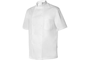MONZA OBREROL Chaquetilla Uniforme Hostelería De Verano Unisex De Manga Corta con Bolsillos. Ropa Cocina/Cocinero/Cocinera/Chef. Ref: 4114