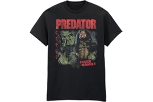 HEROES INC. Official Predator Movie T-Shirt | Adults Black Tee | Classic 1987 Sci-Fi Action Horror Licensed Merchandise