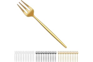 Bestdin Juego de 12 tenedores de postre, de acero inoxidable, 13,5 cm, dorado mate, tenedores de postre, tenedores para niños, adecuados para casa/restaurantes/fiestas, aptos para lavavajillas