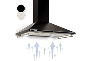 Klarstein Hotte Aspirante 90 cm, Hottes de Cuisine avec Filtre de Hotte en Aluminium, Débit d'Air Puissant de 645m³/h, Eclairage LED, Extracteur d'Air Silencieux, Hotte Efficace avec Evacuation