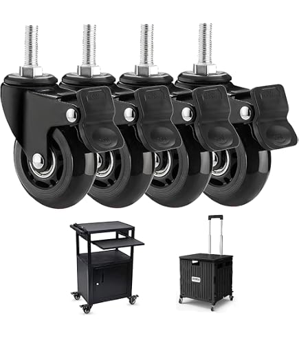 8x Lenkrollen 50 Mm – Gummirollen, Tragkraft 50 Kg Pro Rolle, Verzinkt, Mit Platte 50x50 Mm – Für Möbel, Geräte, Transport & Paletten