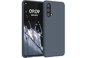 kwmobile Carcasa para OnePlus Nord CE 5G Funda - Ultrafina de TPU y Silicona con Bordes elevados anticaídas - Pizarra Oscura
