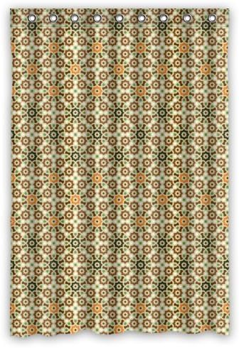 LESIF Customize For Bathroom - Generous Green Brown Orange Polka Dot Patterns Shower Curtain - 60" x 72"Inches - Waterproof Polyester Fabric -