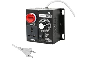 EUNEWR Regulador de voltaje AC 220 V, 4000 W/10000 W, motor SCR de alto rendimiento, regulador de velocidad, regulador de velocidad de enchufe europeo (4000 W)