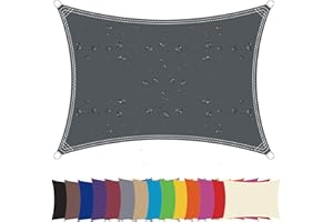 ZHhan Sun Shade Sail Awning Canopy Waterproof Sunscreen 98% UV Block PES for Garden Patio Canopy with Free Ropes Triangle Rectangle Square(Grey,2x2.5)