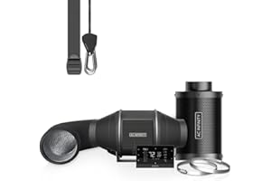 AC Infinity Air Filtration PRO Kit 100mm, Inline Fan, Temperature Humidity VPD Controller WiFi App Control, Carbon Filter, Ducting Ventilation System for Grow Tents Hydroponics Indoor Gardening 4-Inch