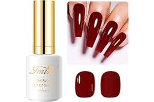 Imtiti Smalto Semipermanente Unghie Rosso, 15ml Smalti Semipermanenti Per Unghie Rosso Marroncino UV Led Soak Off Smalto Gel Unghie UV Naturale Gel Nail Polish Per Domestico